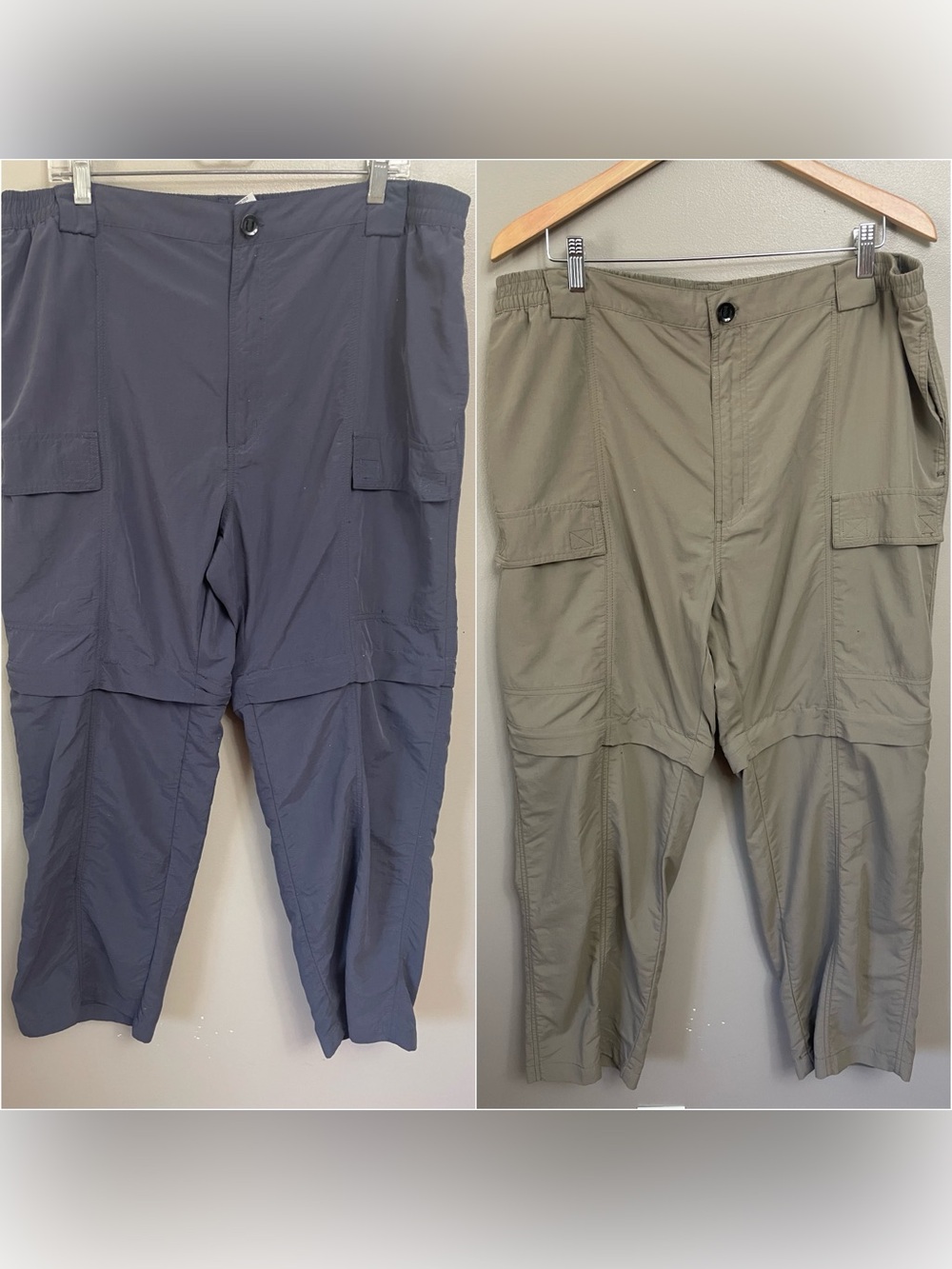 Lot of 2 Bass Pro Shops World Wide Sportsman Convertible Pants Men's XL Khaki